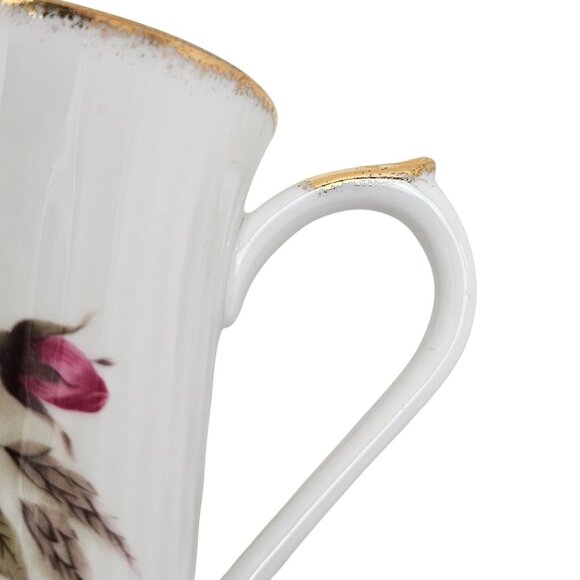 Set Of 2 Regal Heritage Bone China Mugs Pink Rose Floral Design Gold Trim - Picture 9 of 11